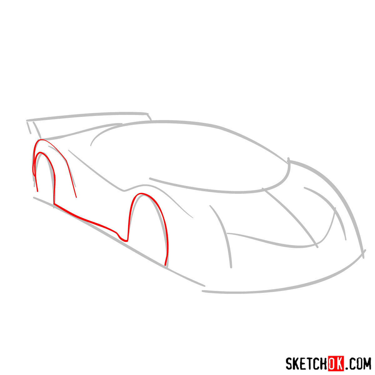 How to draw Lamborghini Veneno - step 02