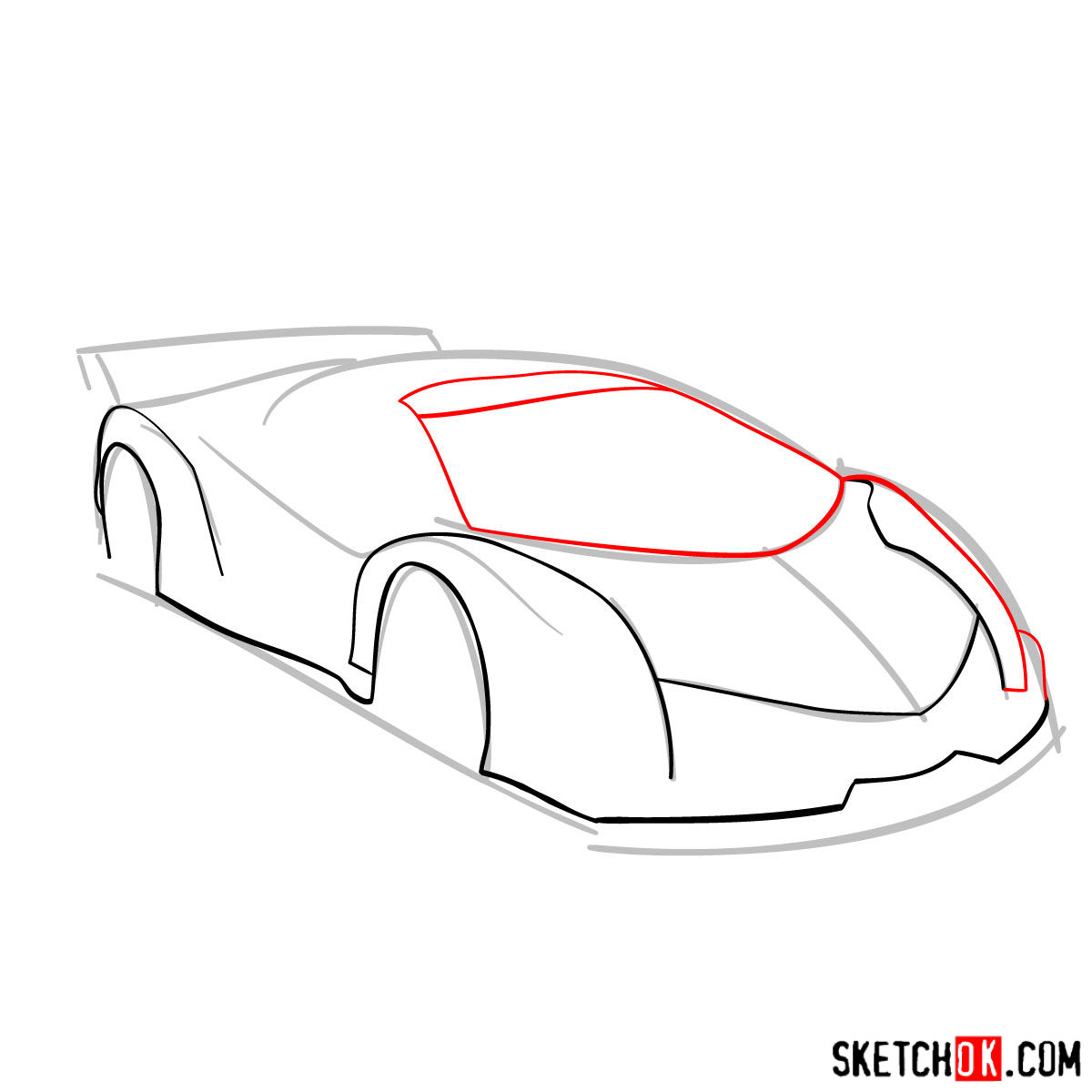 How To Draw Lamborghini Veneno Step By Step Drawing Tutorials