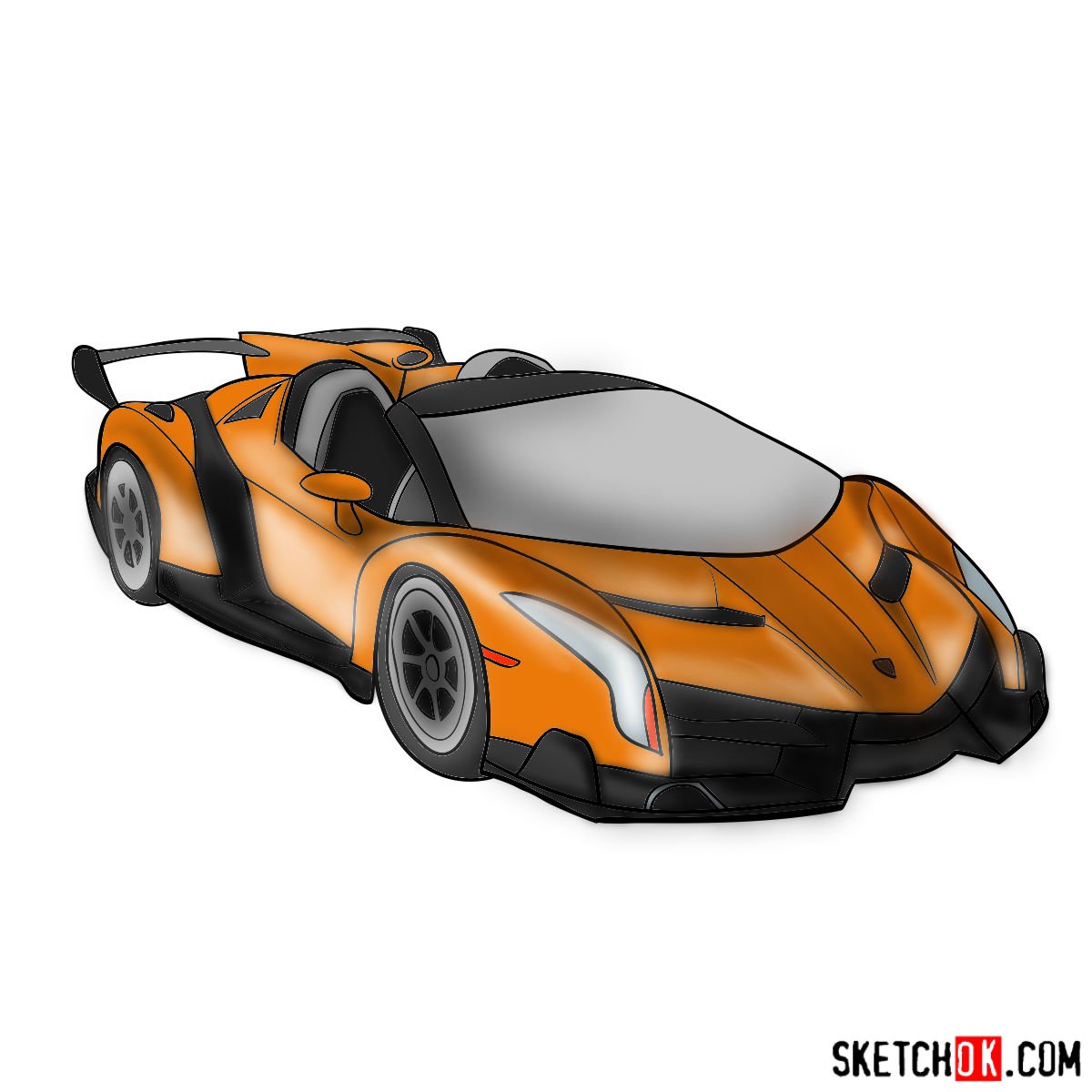 How To Draw A Lamborghini Aventador S (Front View) | Art For Kids Hub