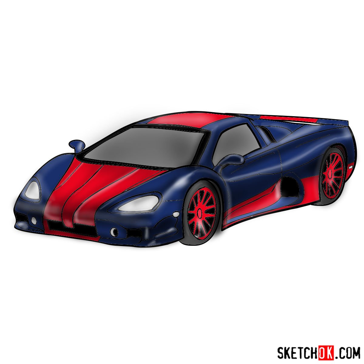 How to draw SSC Ultimate Aero TT 2006
