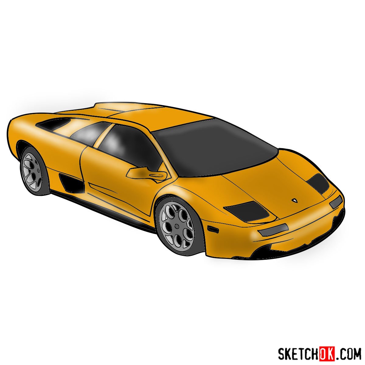 How to draw Lamborghini Diablo