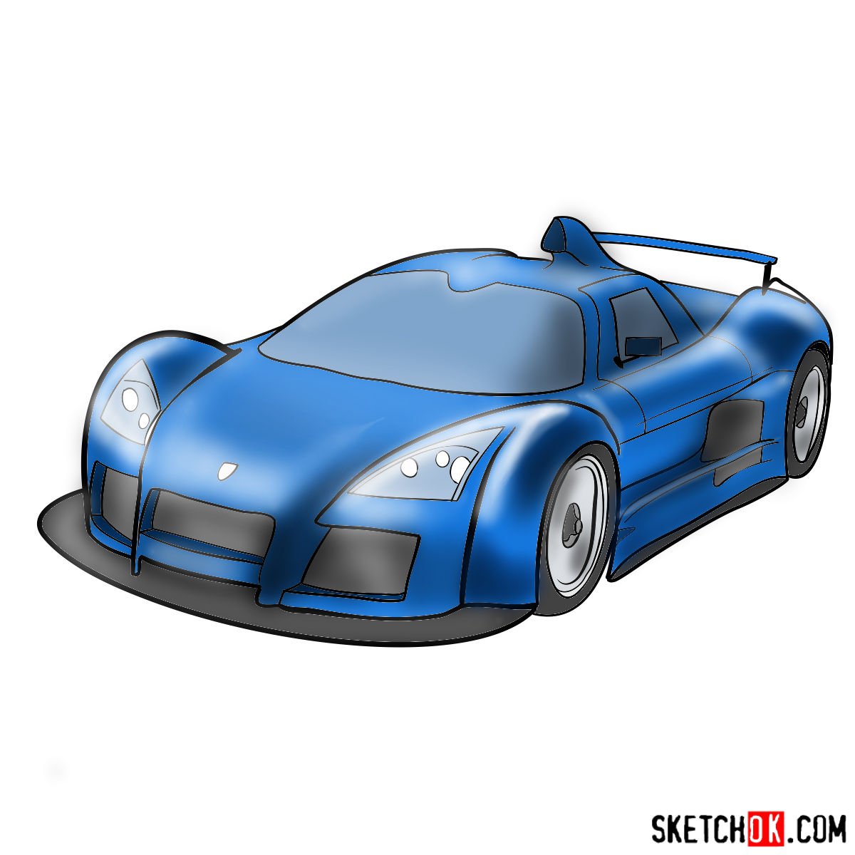 How to draw Gumpert Apolo Sport 2005