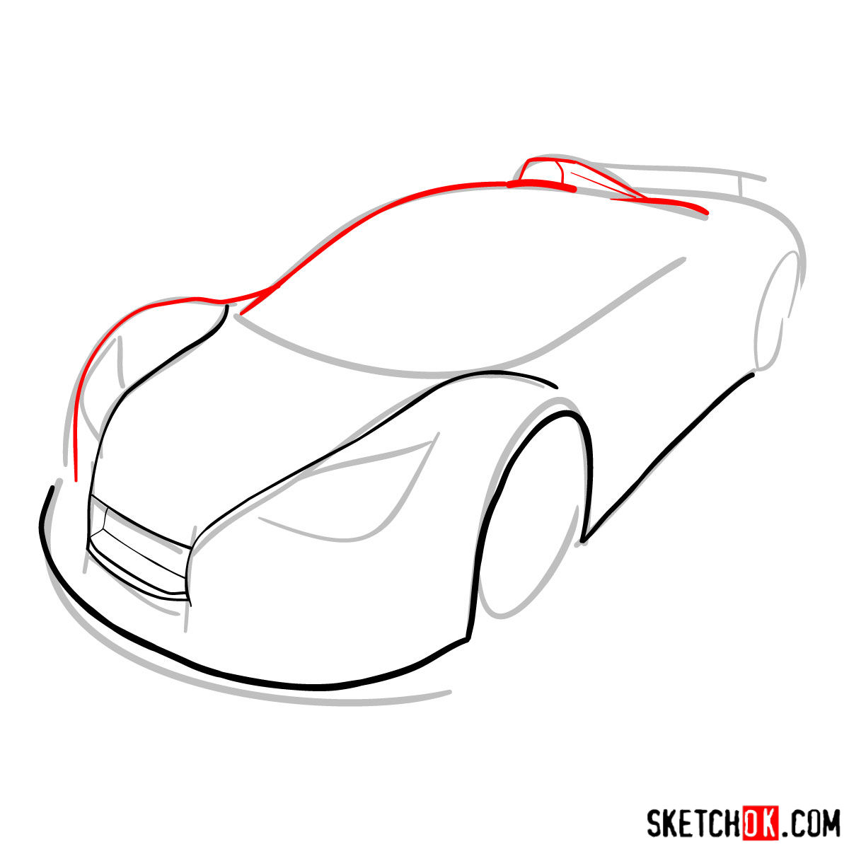 How to draw Gumpert Apolo Sport 2012 - step 04