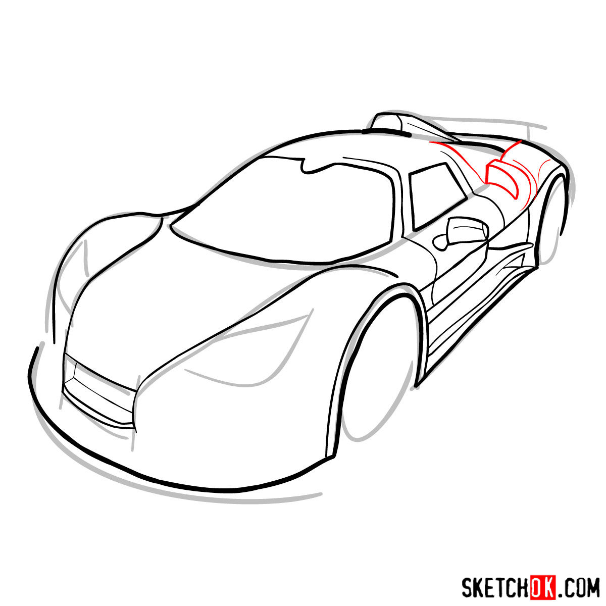 How to draw Gumpert Apolo Sport 2012 - step 08