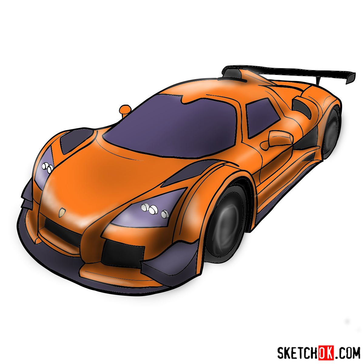 How to draw Gumpert Apolo Sport 2012