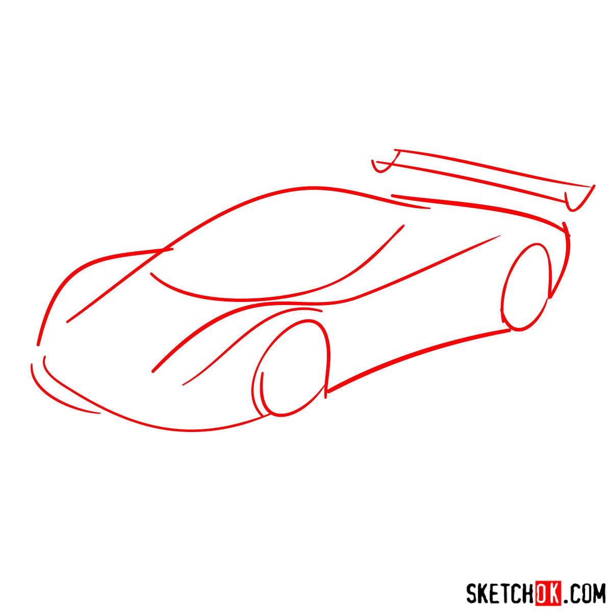 How to draw Pagani Zonda - step 01