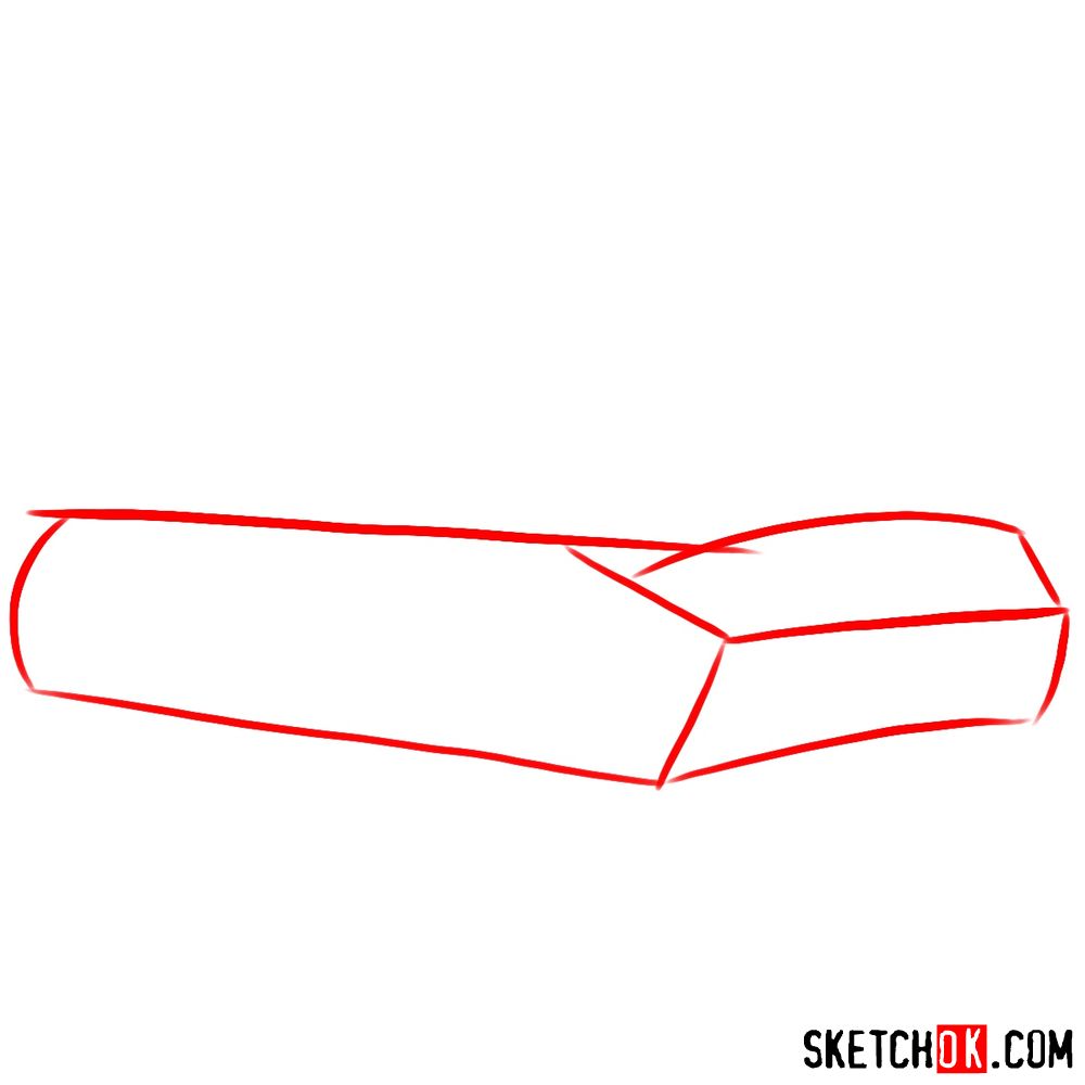 How to draw Porsche Carrera GT rear view - step 01