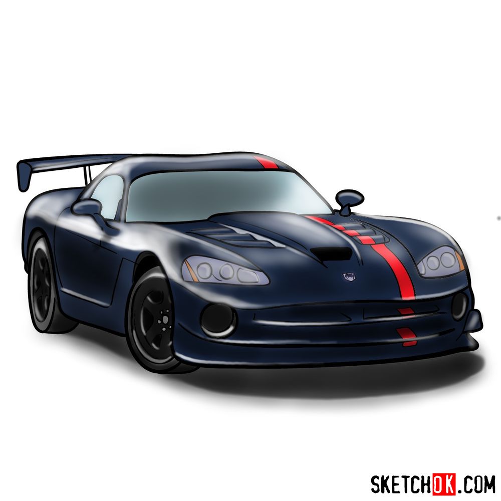 How to draw 2008 Dodge Viper SRT10 ACR