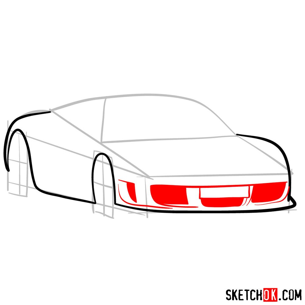 How to draw Noble M600 - step 05