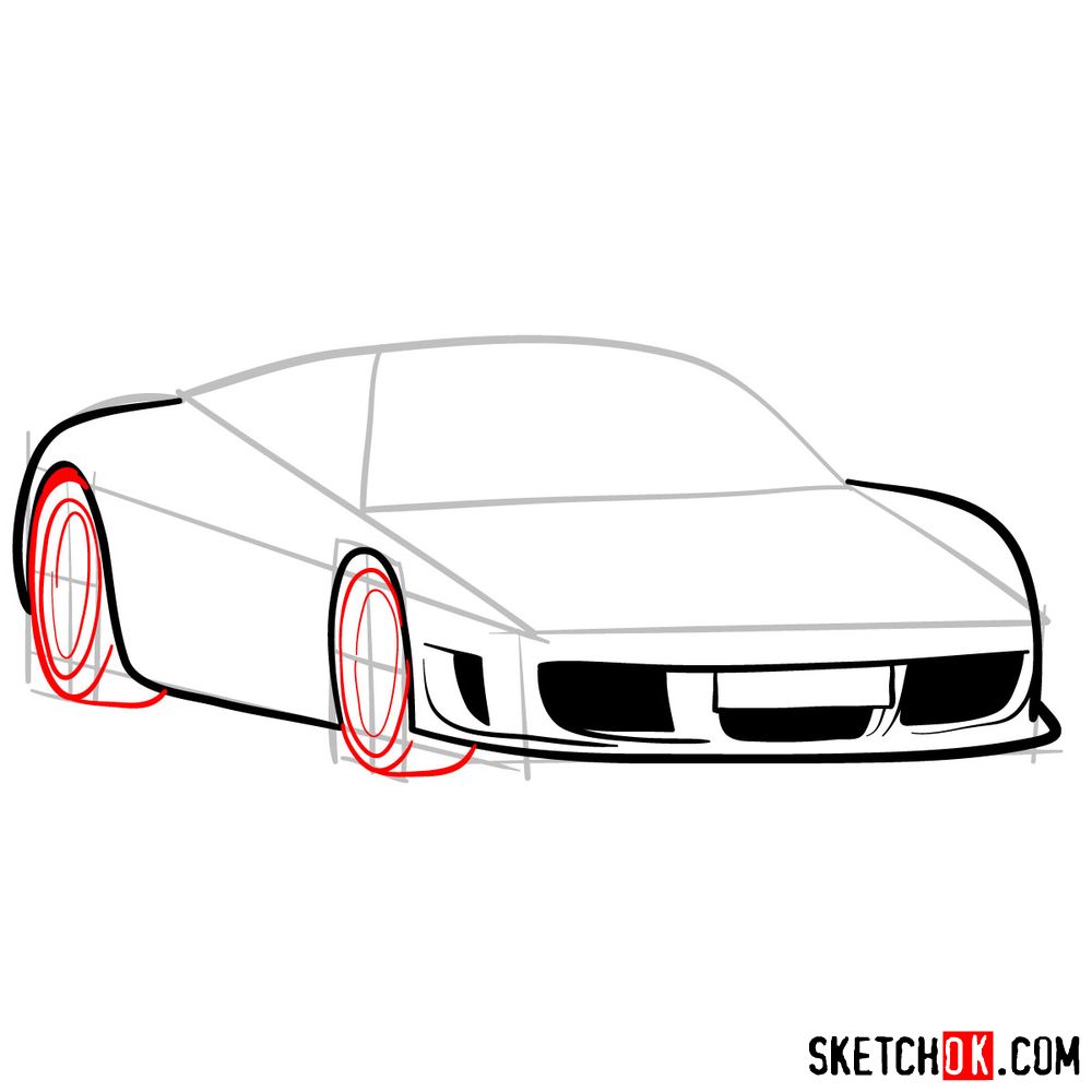 How to draw Noble M600 - step 06