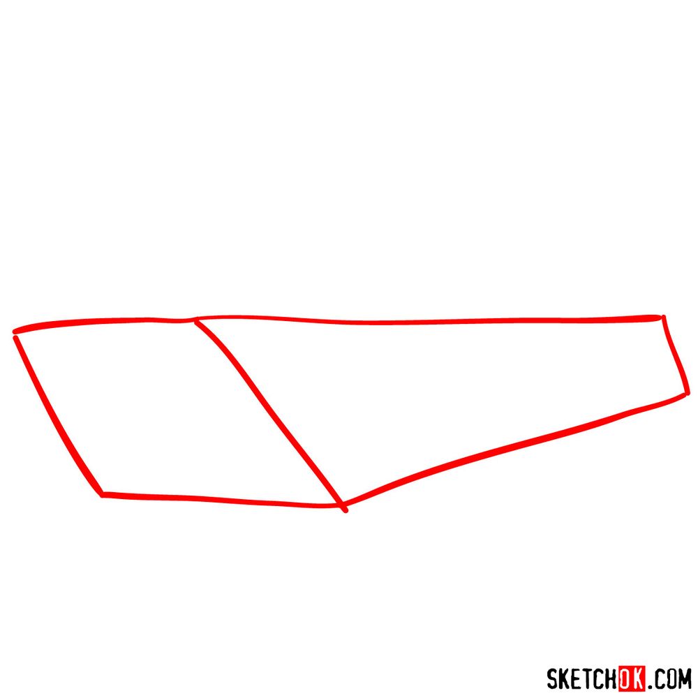 How to draw Lamborghini Sesto Elemento rear view - step 01
