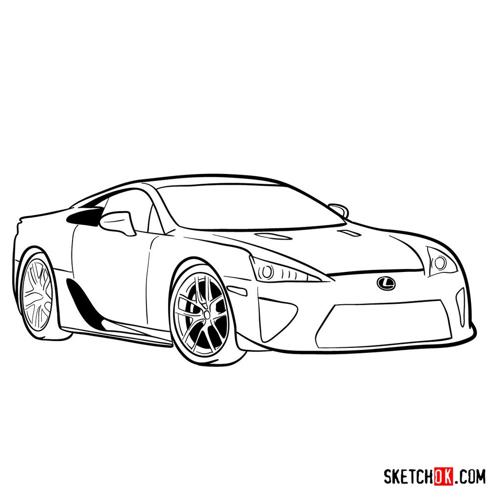 How to draw Lexus LFA - step 15