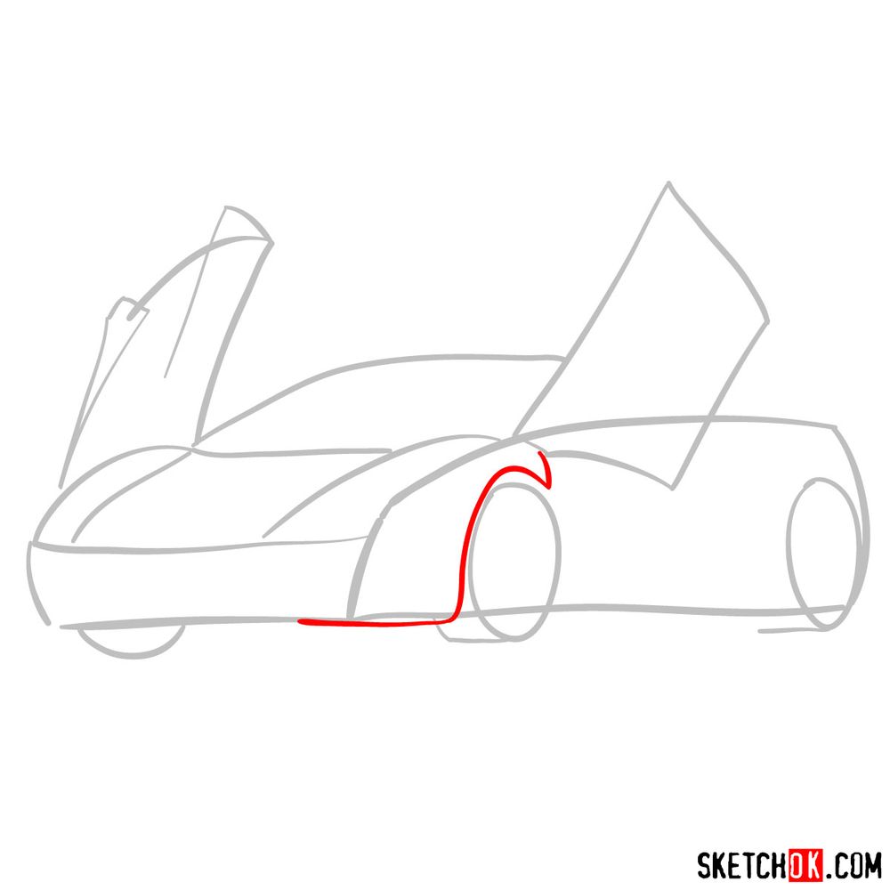 How to draw McLaren MP4-12C - step 03