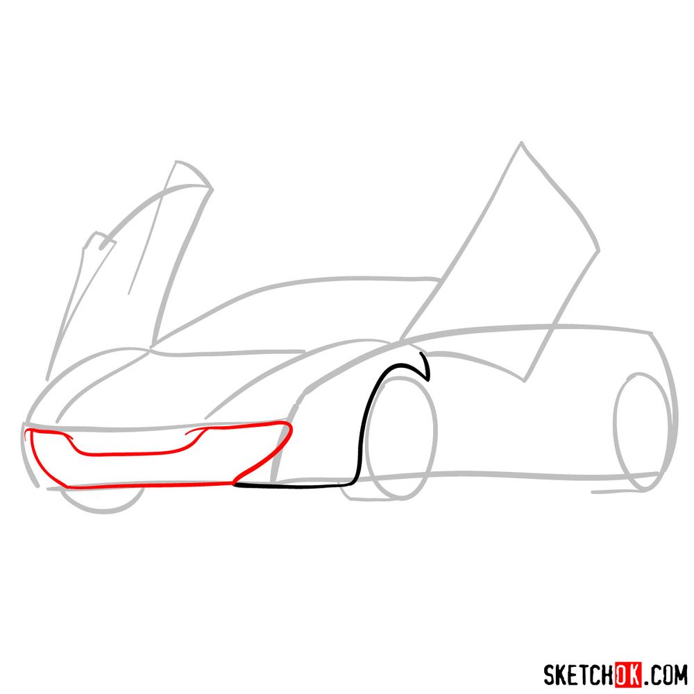 How to draw McLaren MP4-12C - step 04