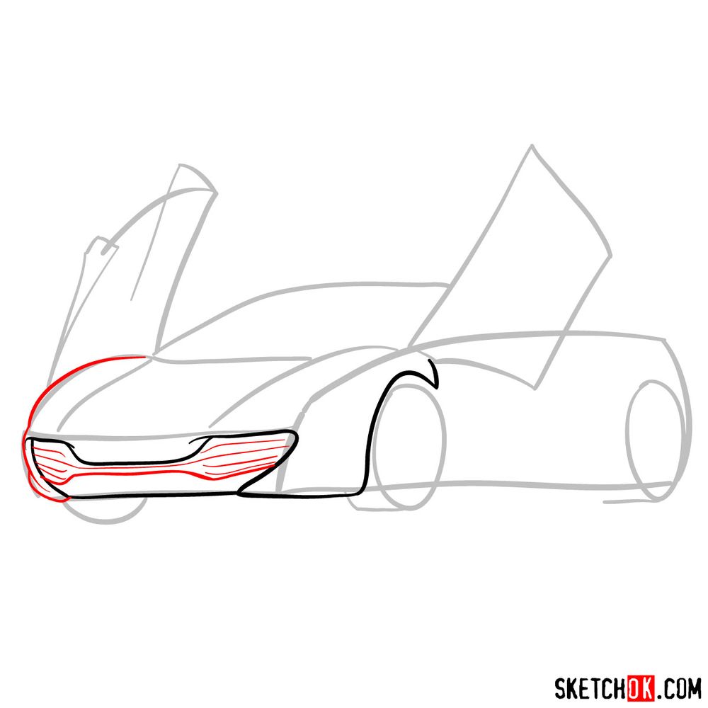 How to draw McLaren MP4-12C - step 05