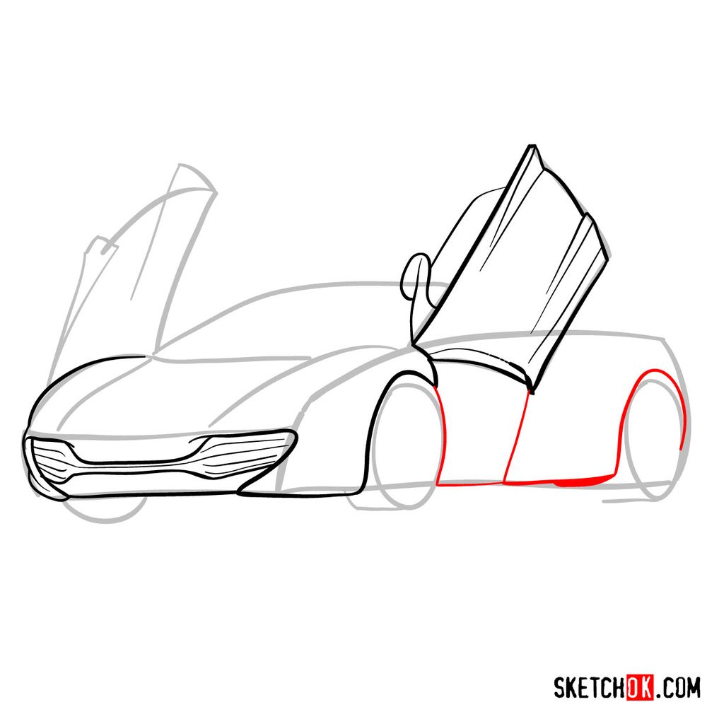 How to draw McLaren MP4-12C - step 08