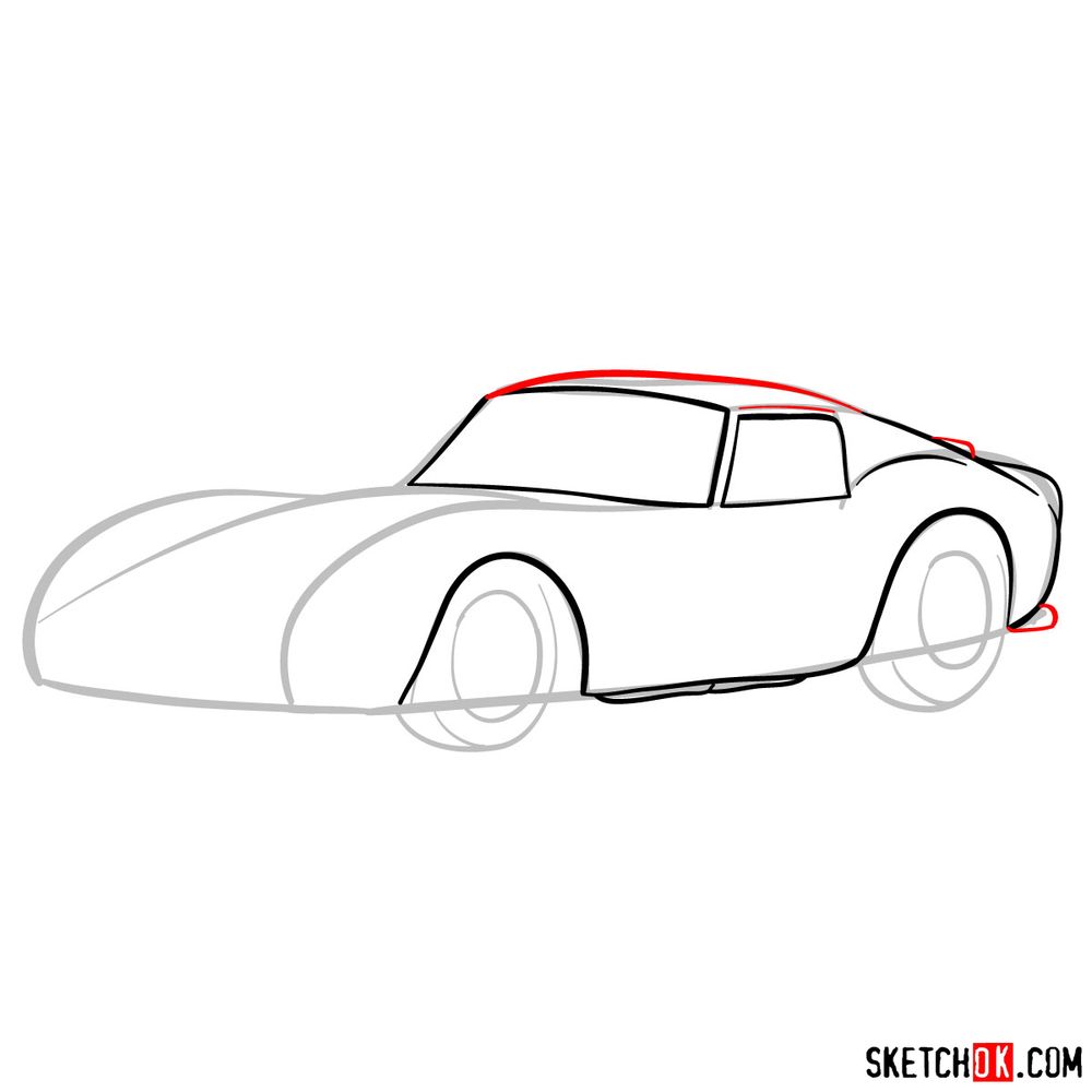 How to draw the 1962 Ferrari 250 GTO - step 06