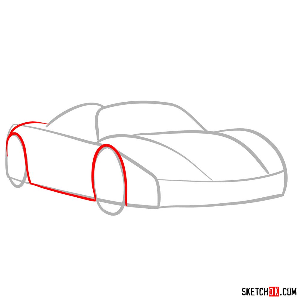 How to draw Porsche 918 Spyder - step 03
