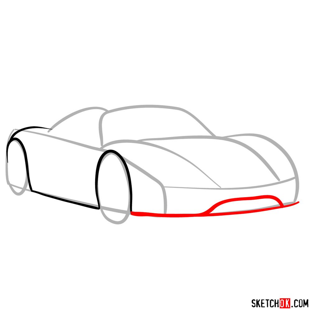 How to draw Porsche 918 Spyder - step 04