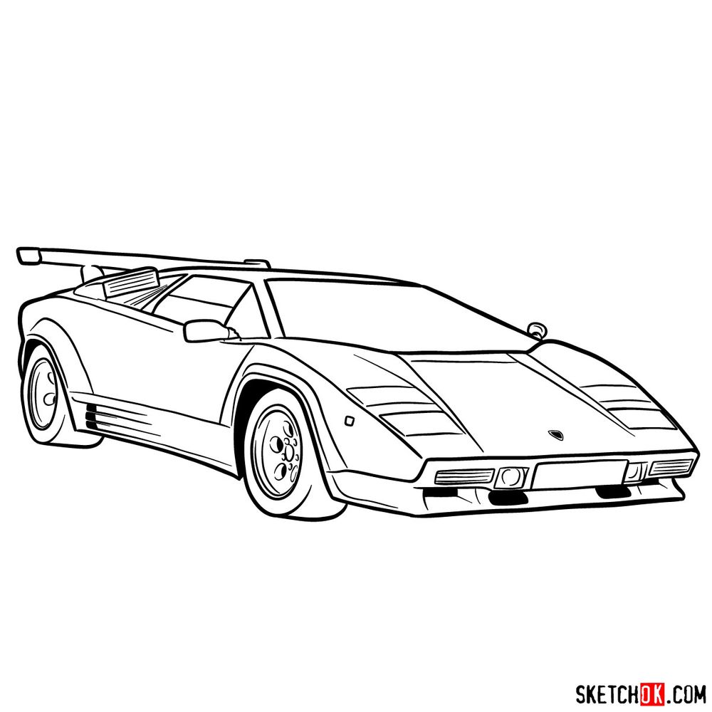 How to draw Lamborghini Countach