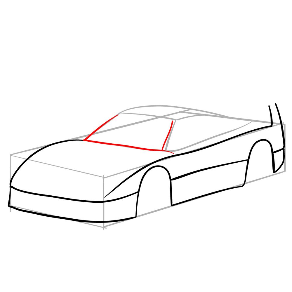 How to draw Ferrari F40 (1988) - step 07