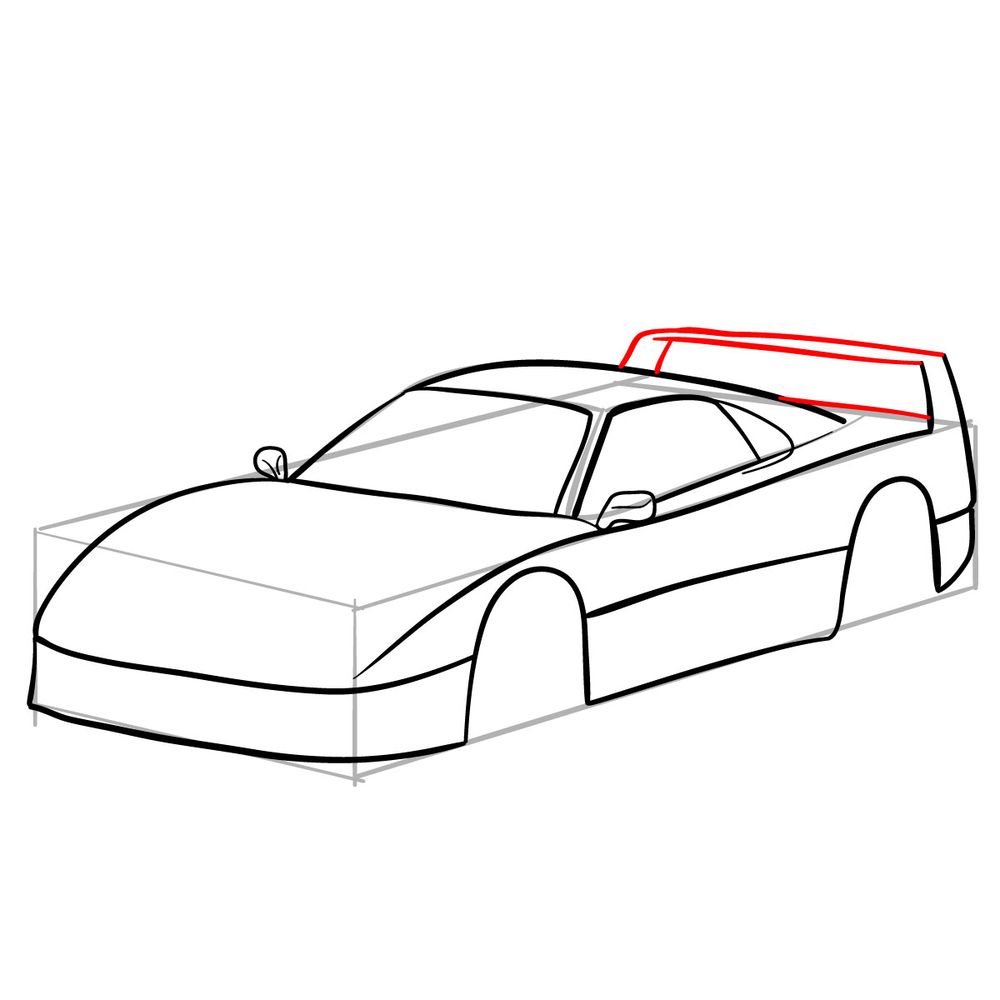 How to draw Ferrari F40 (1988) - step 11