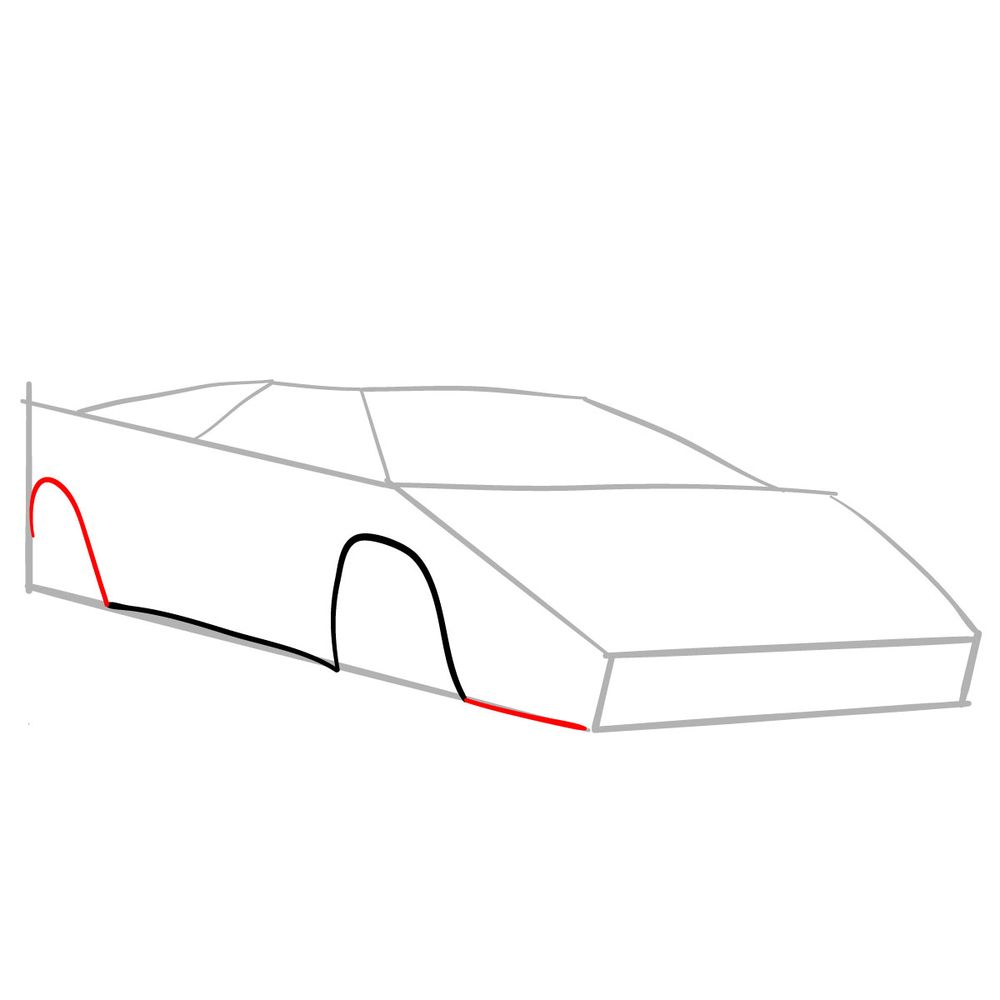 How to draw Lamborghini Countach (1987) - step 04