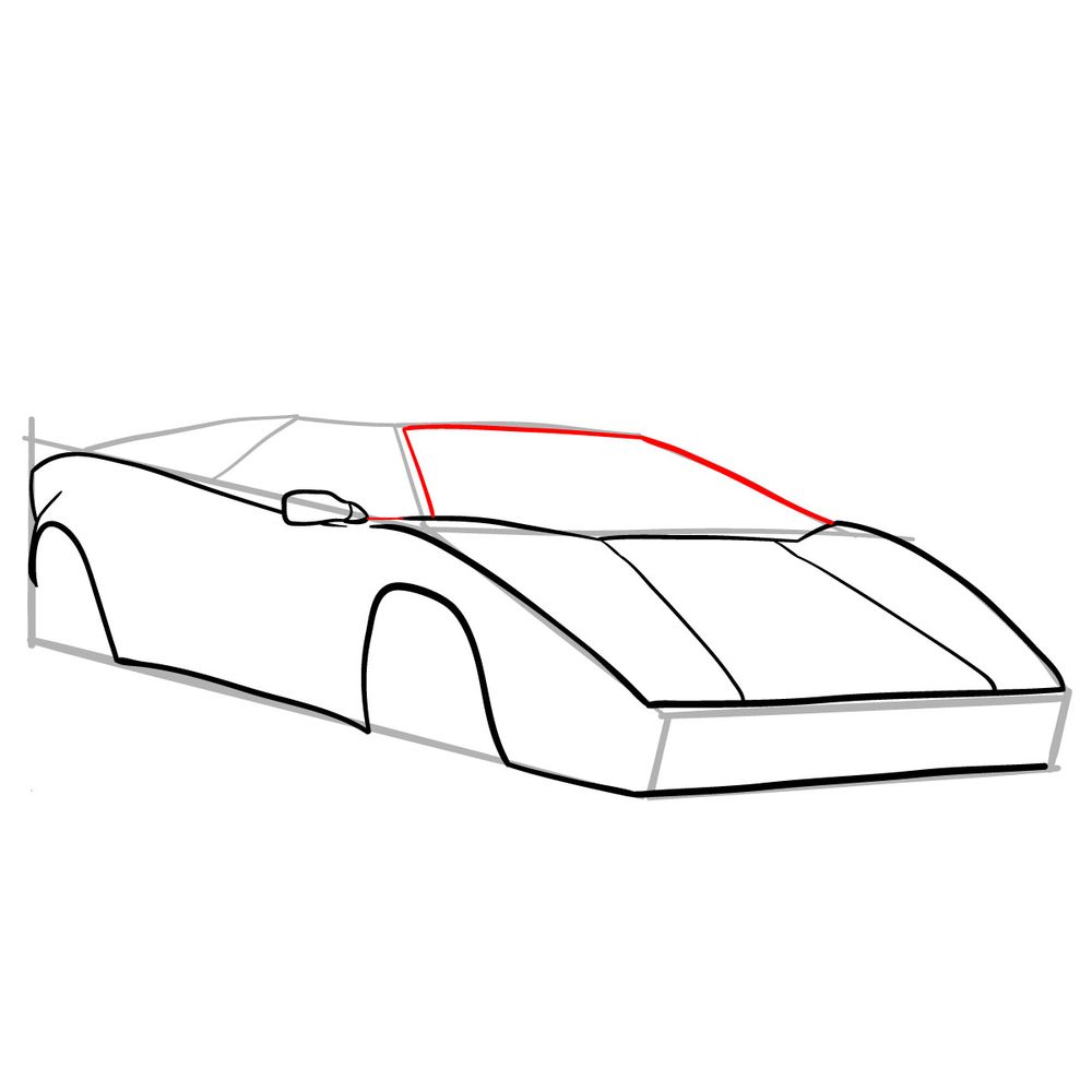 How to draw Lamborghini Countach (1987) - step 08