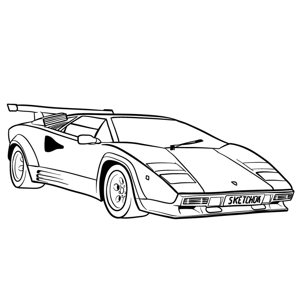 How to draw Lamborghini Countach (1987)