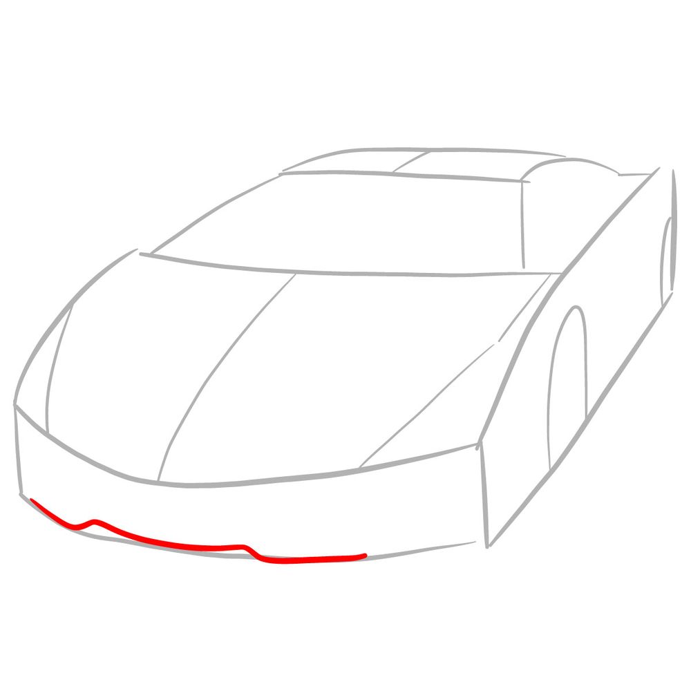 How to draw Lamborghini Sián - step 04