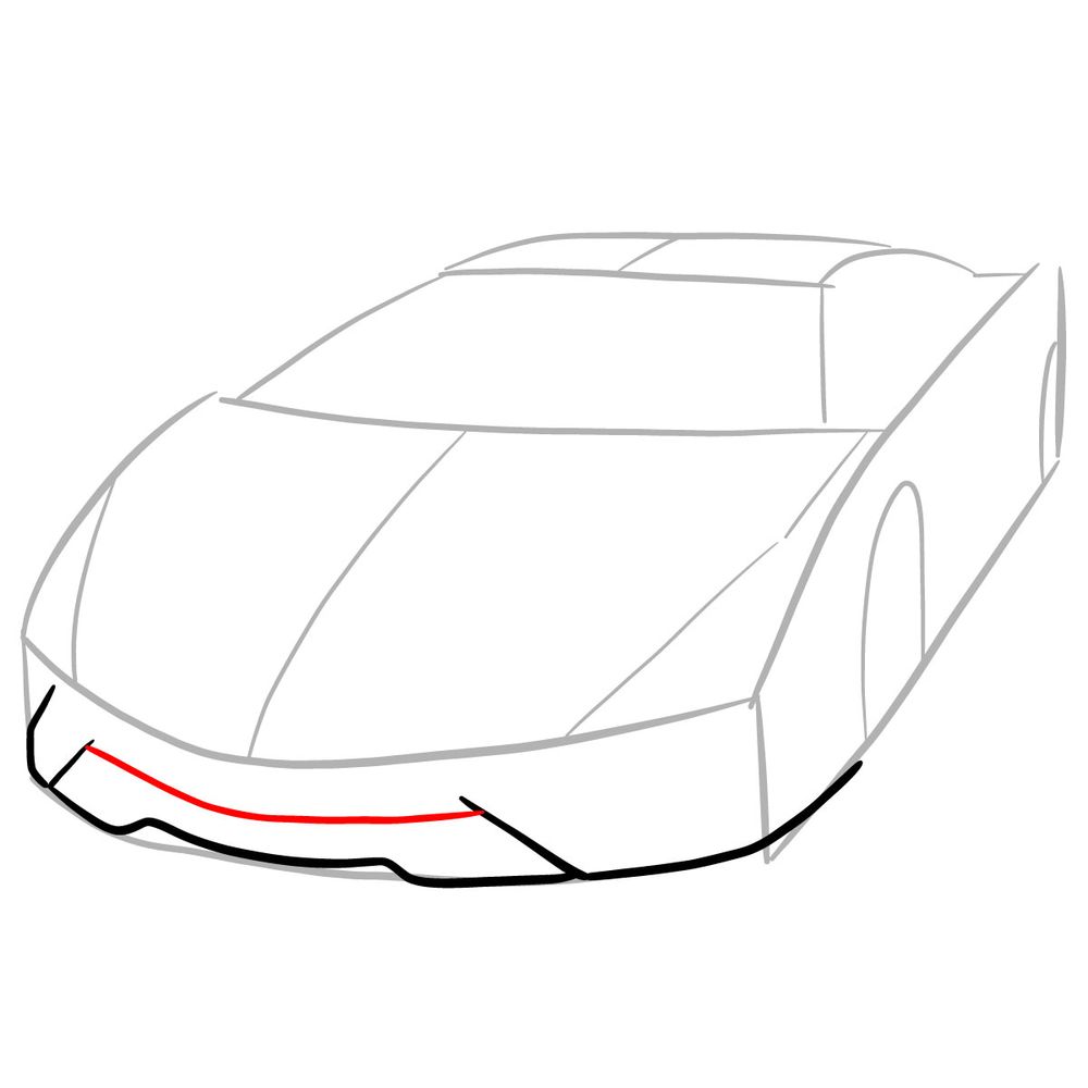How to draw Lamborghini Sián - step 06
