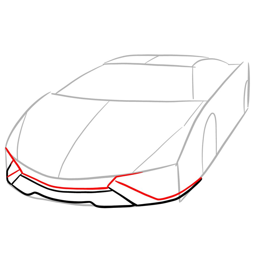 How to draw Lamborghini Sián - step 07