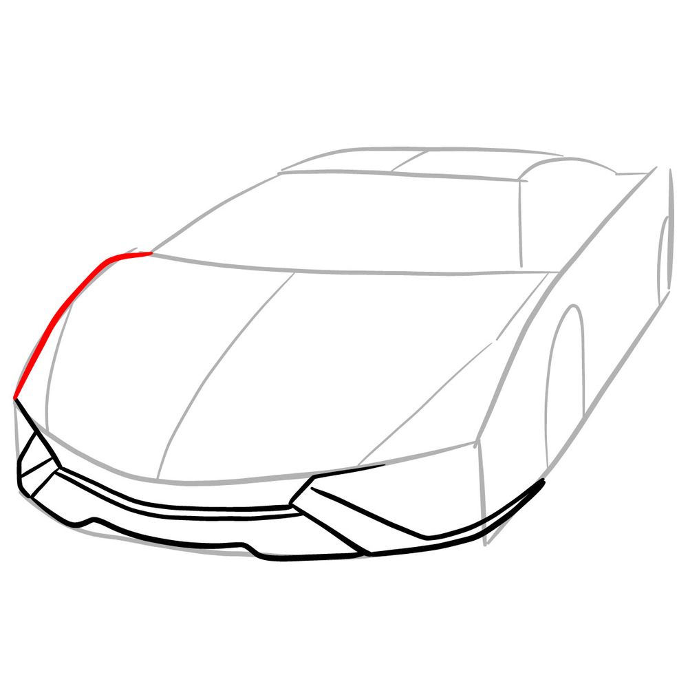 How to draw Lamborghini Sián - step 08