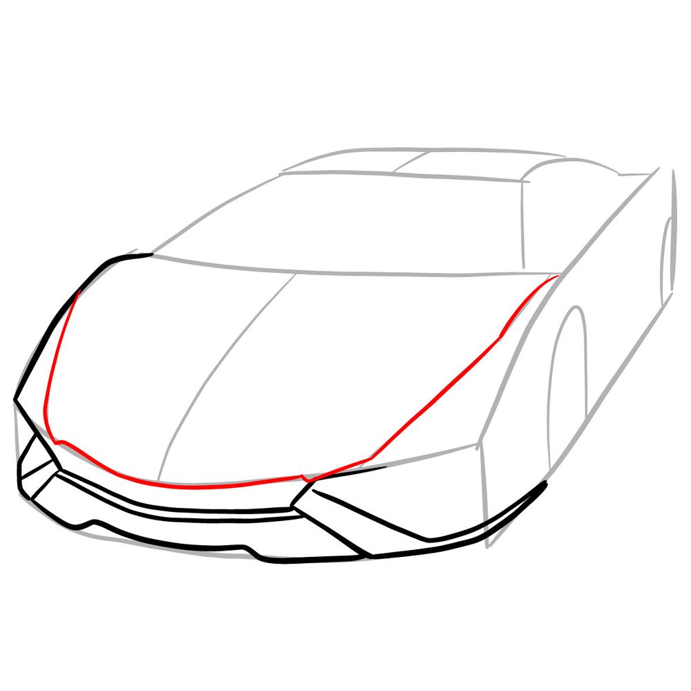 How to draw Lamborghini Sián - step 09