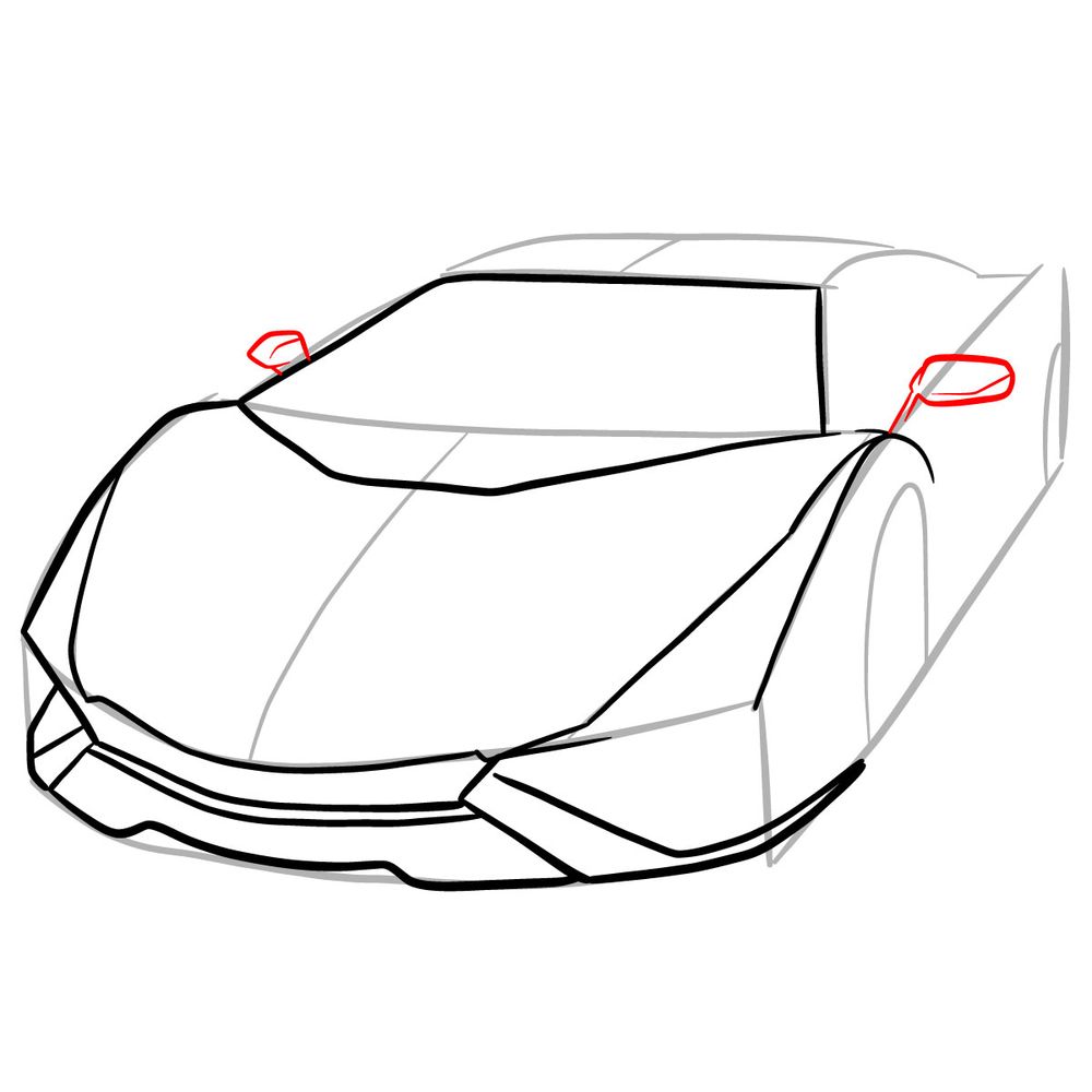How to draw Lamborghini Sián - step 12