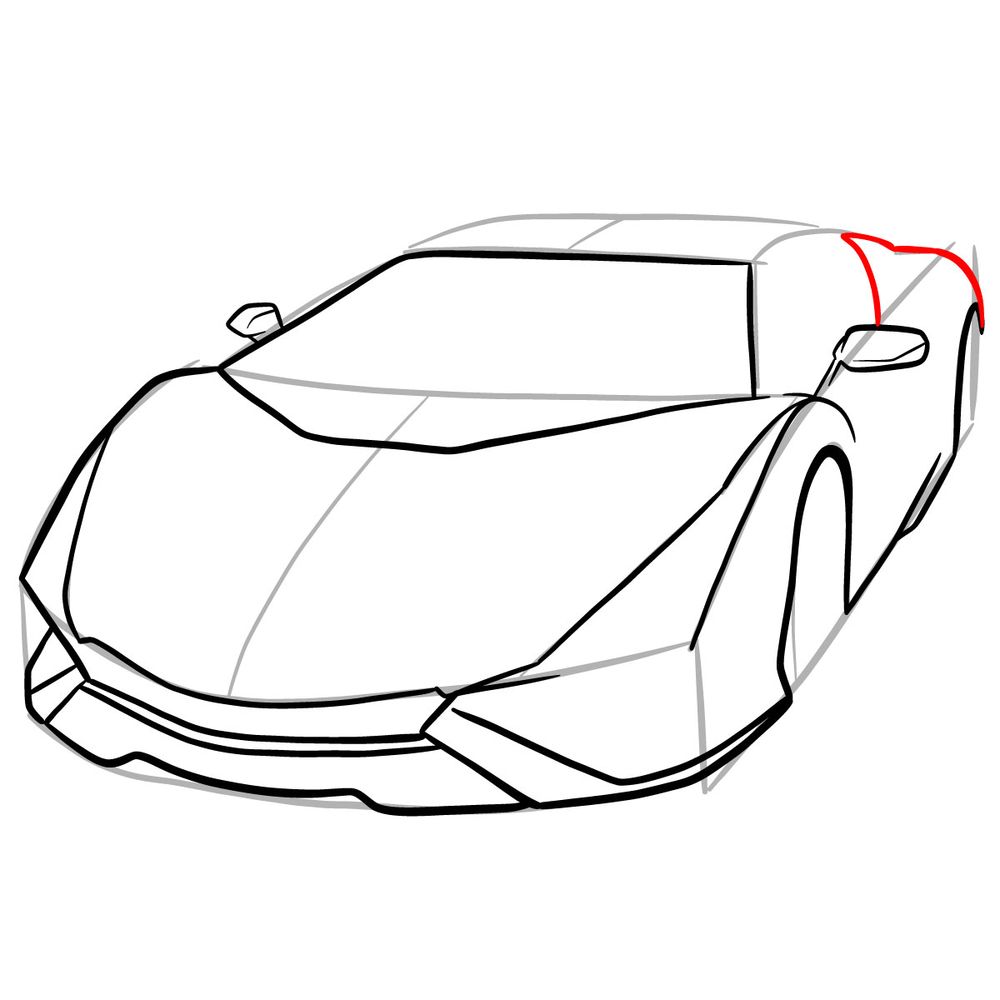 How to draw Lamborghini Sián - step 15