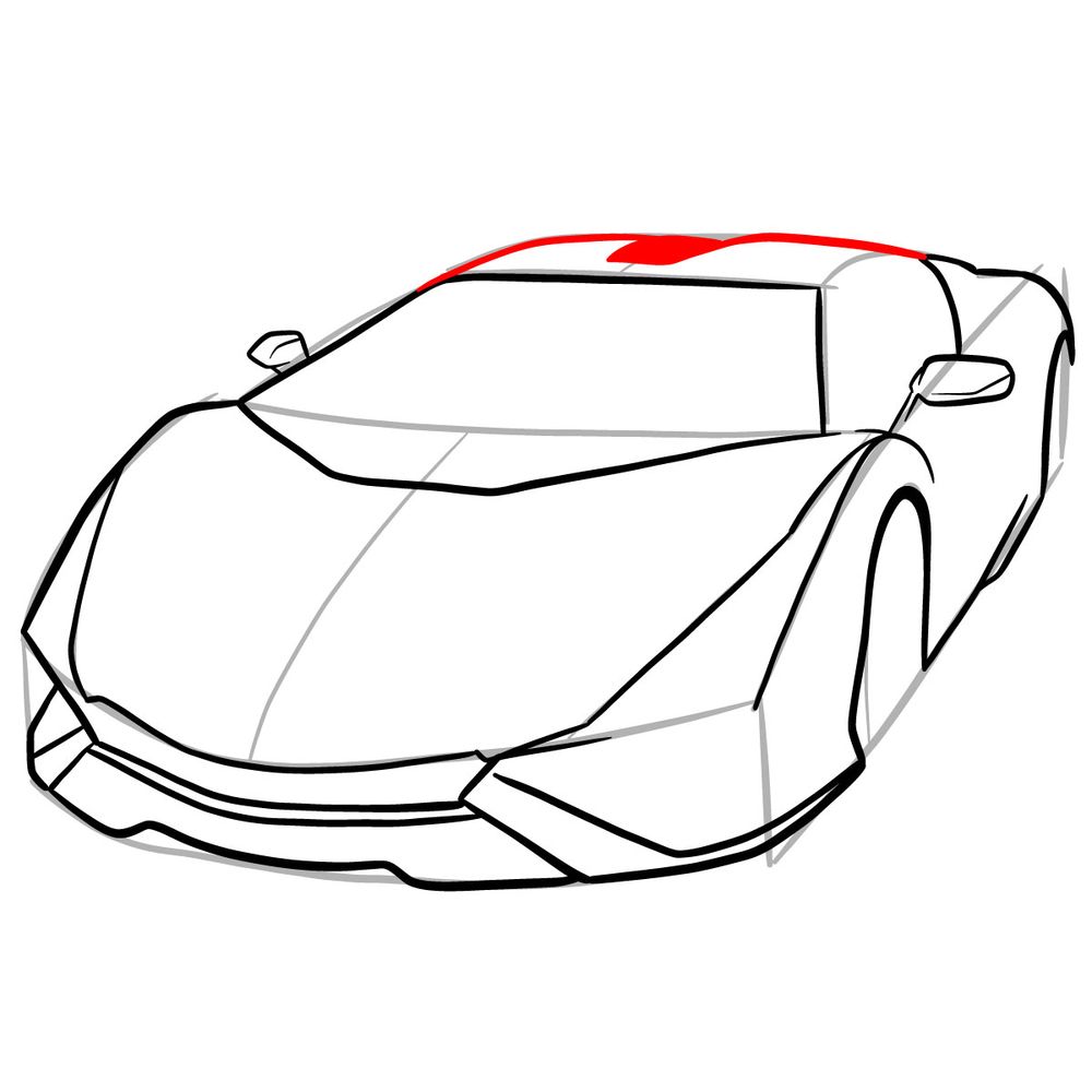 How to draw Lamborghini Sián - step 16