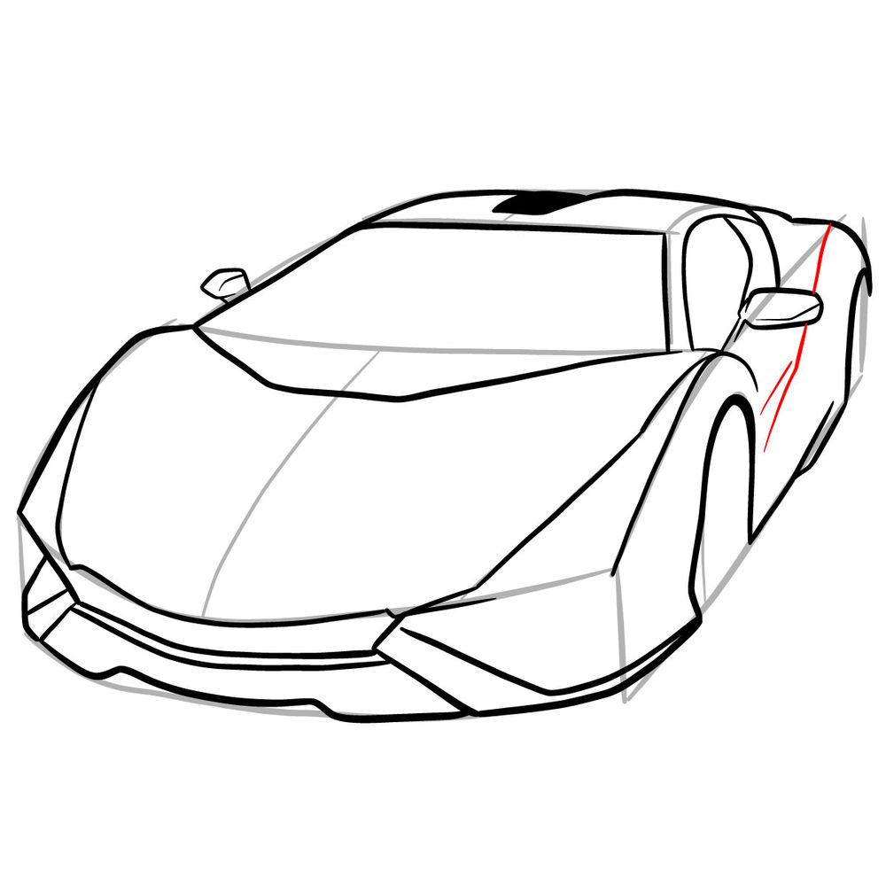 How to draw Lamborghini Sián - step 18