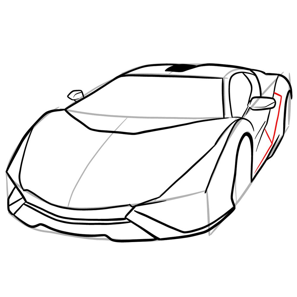 How to draw Lamborghini Sián - step 19