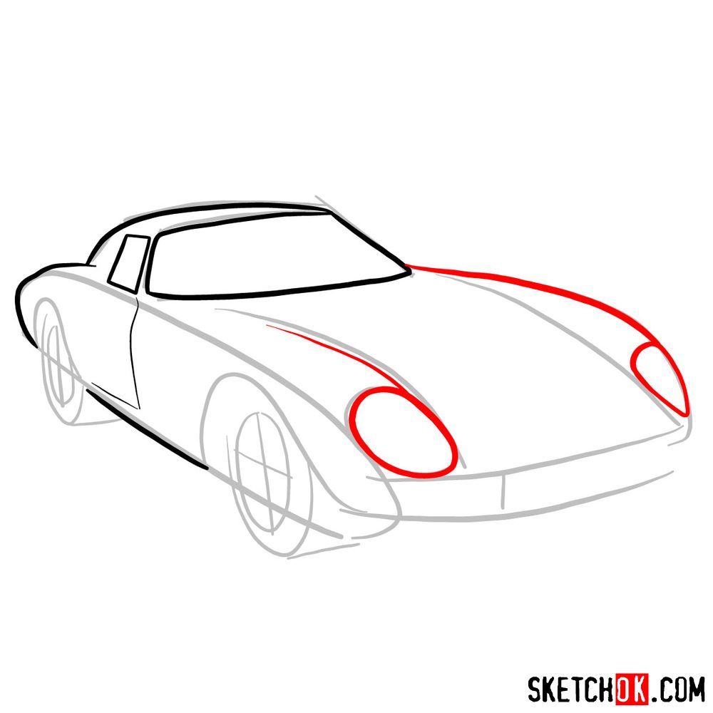 How to draw Ferrari 250 GTO - step 05