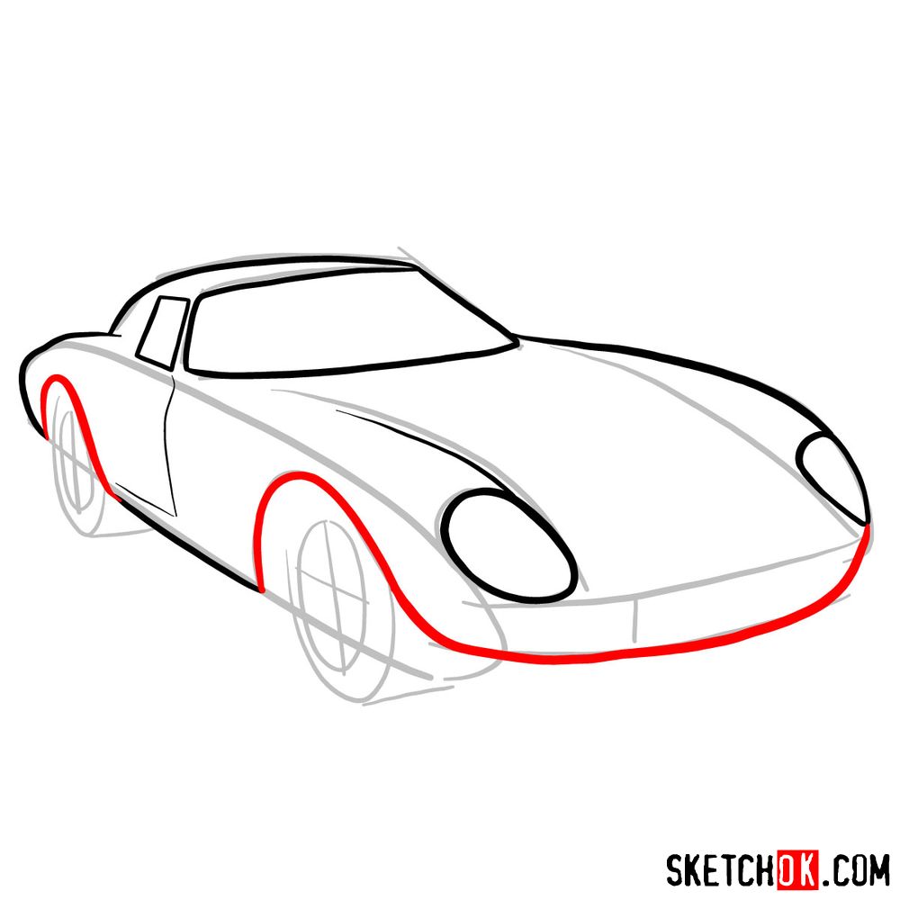 How to draw Ferrari 250 GTO - step 06
