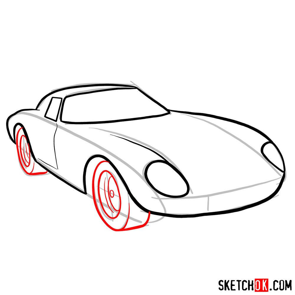 How to draw Ferrari 250 GTO - step 07