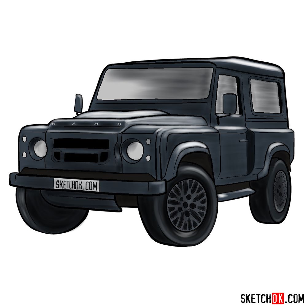 How to draw Land Rover Defender 2.2