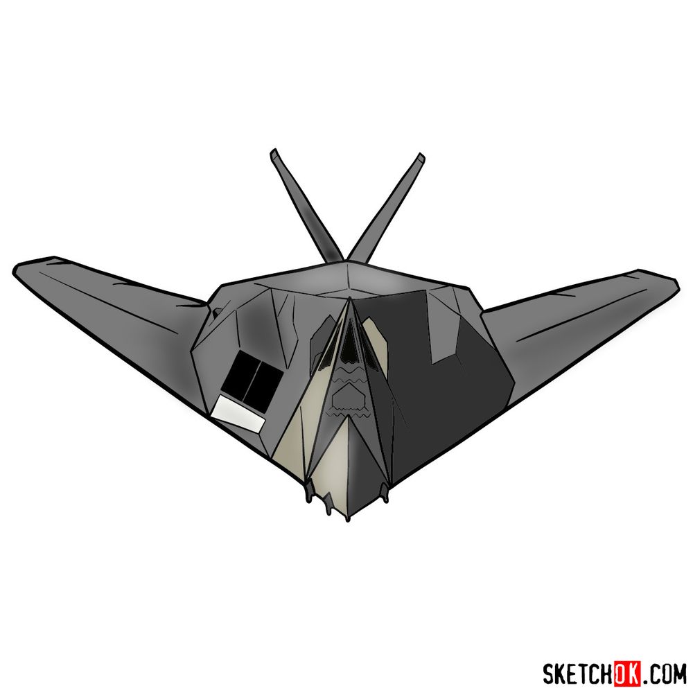 How to draw Lockheed F-117 Nighthawk