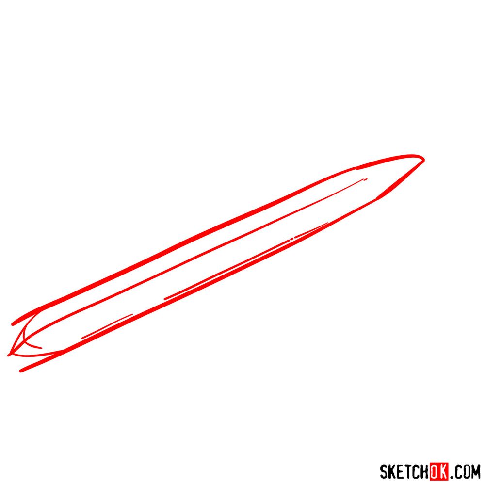 How to draw Boeing 767 - step 01