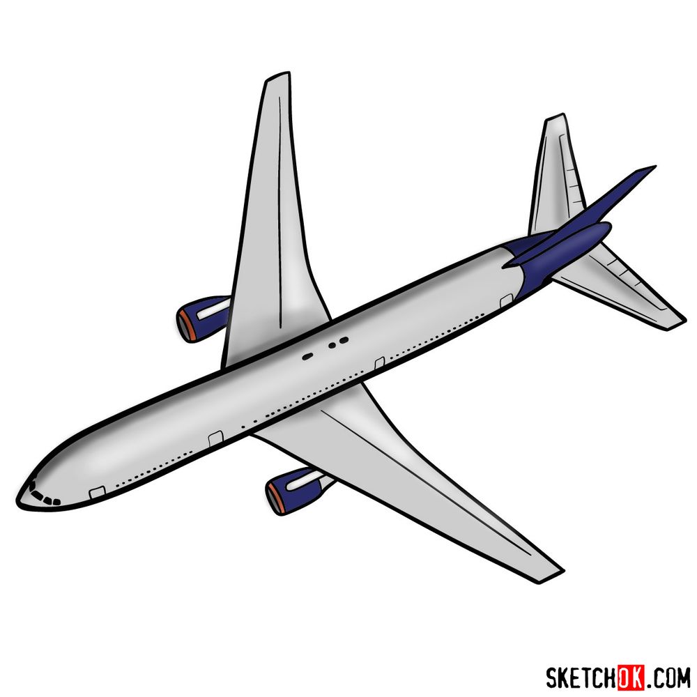 How to draw Boeing 767