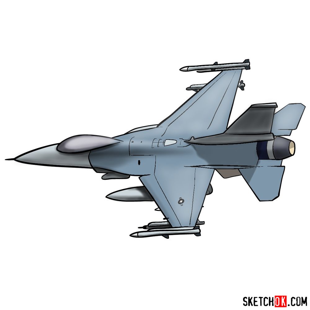 How to draw Lockheed Martin F-16 Fighting Falcon