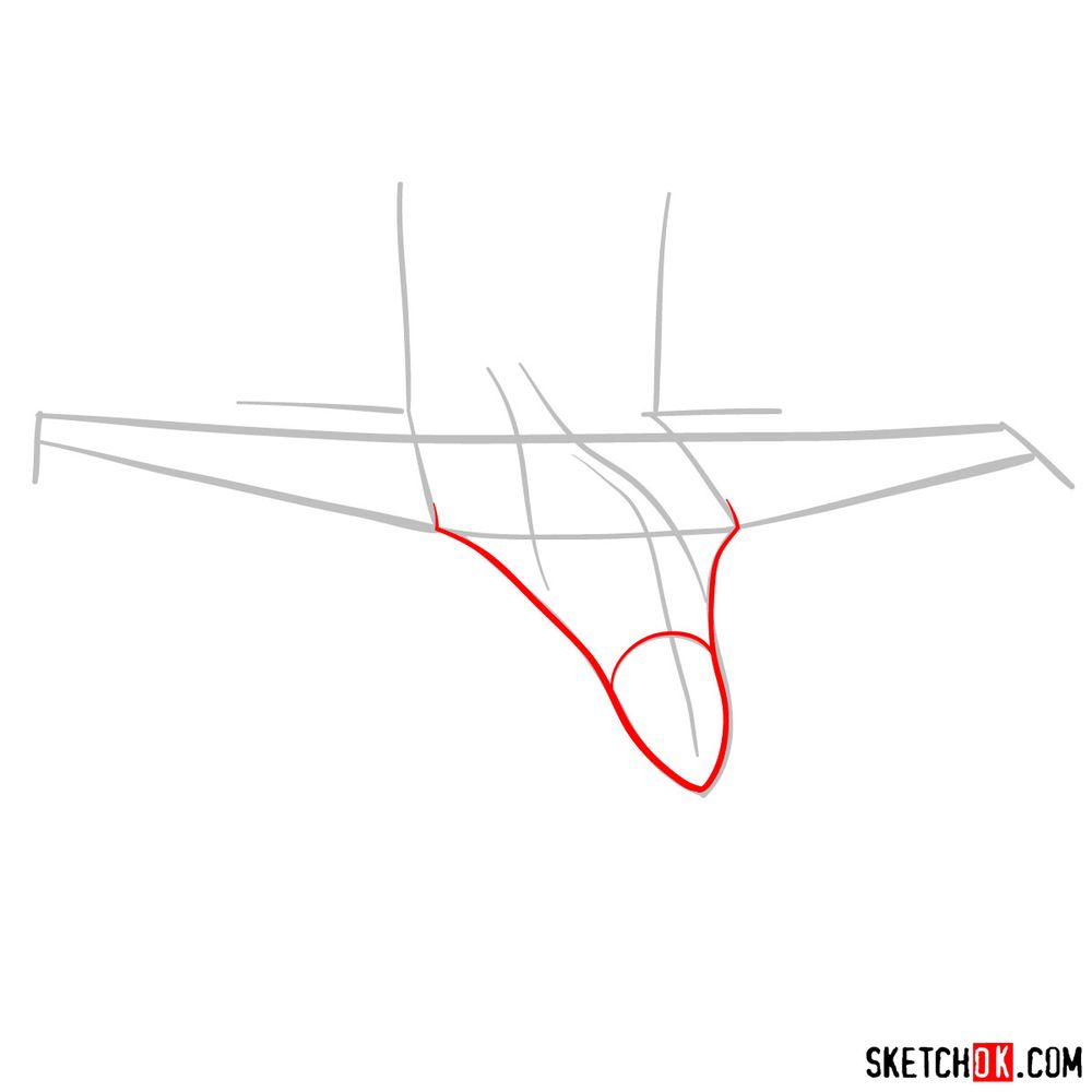 How to draw Sukhoi Su-35 jet - step 03