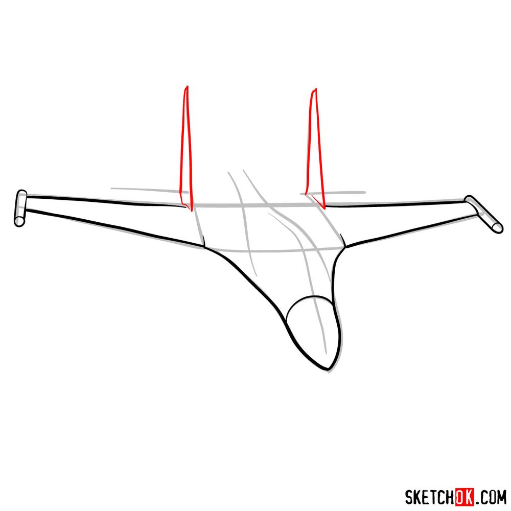 How to draw Sukhoi Su-35 jet - step 06