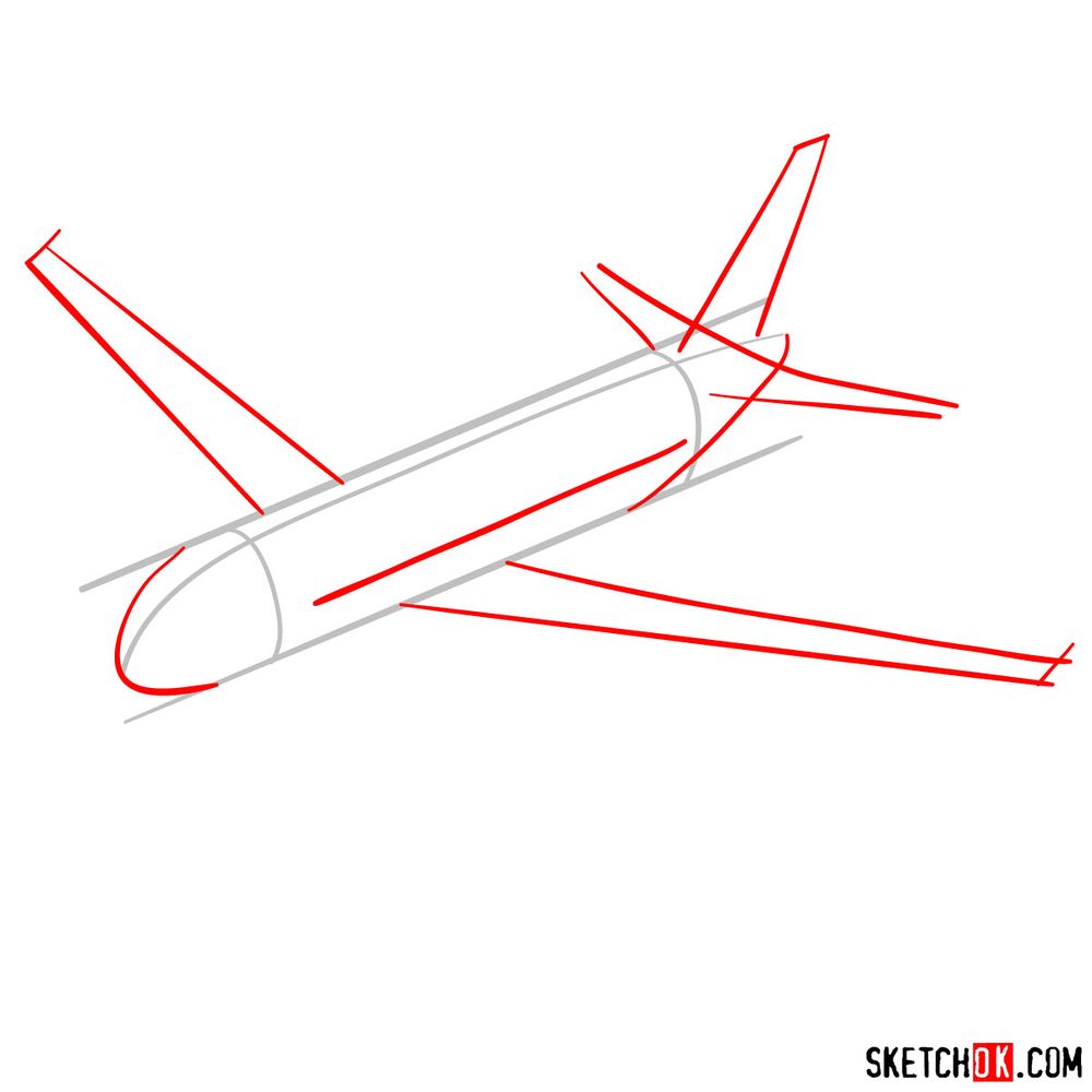 How to draw Airbus A320 - step 02